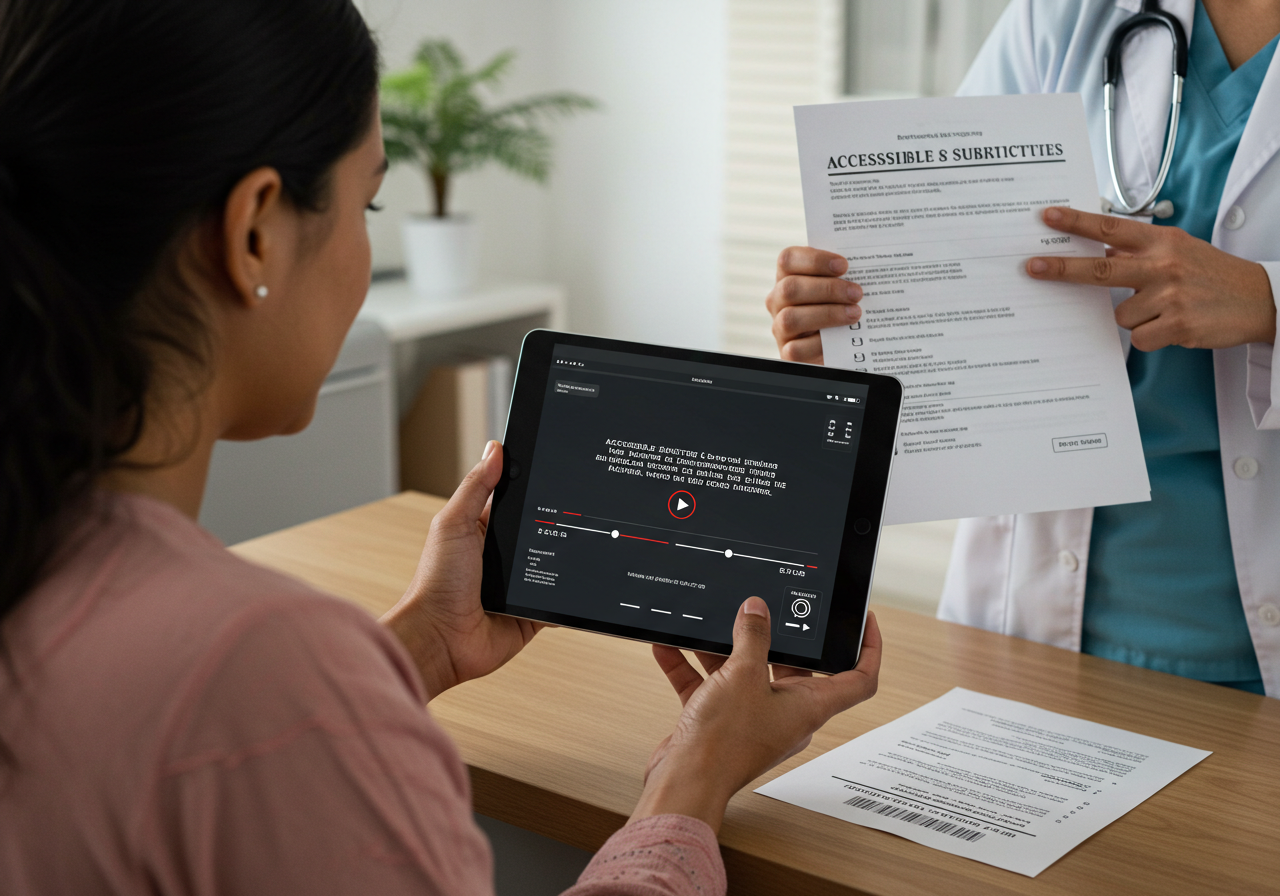 Accessible Subtitles & Transcripts for Low-Literacy Patients
